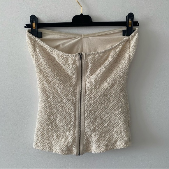 Pins + Needles ivory tube top size medium Zipper - Picture 2 of 2